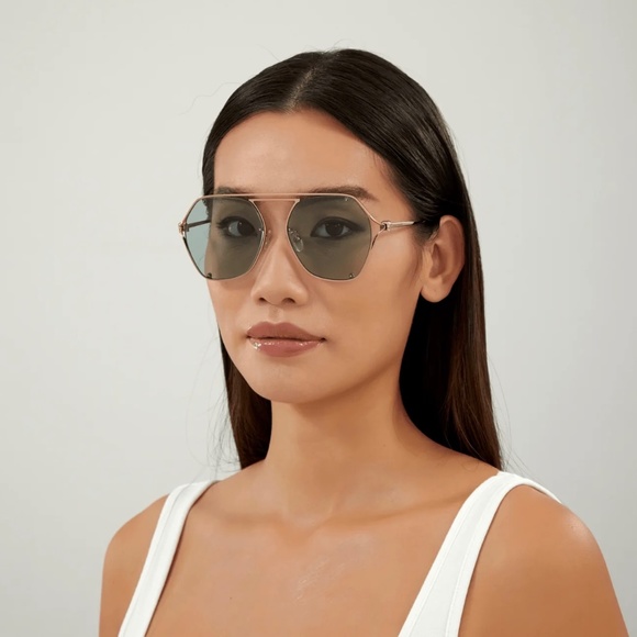 NEW AM0367S 003 ALEXANDER MCQUEEN WOMEN SILVER BLUE SUNGLASSES